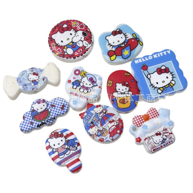 Wholesale 100pcs/pack Cat print irregular beaded pen accessories 	OLY Exclusive